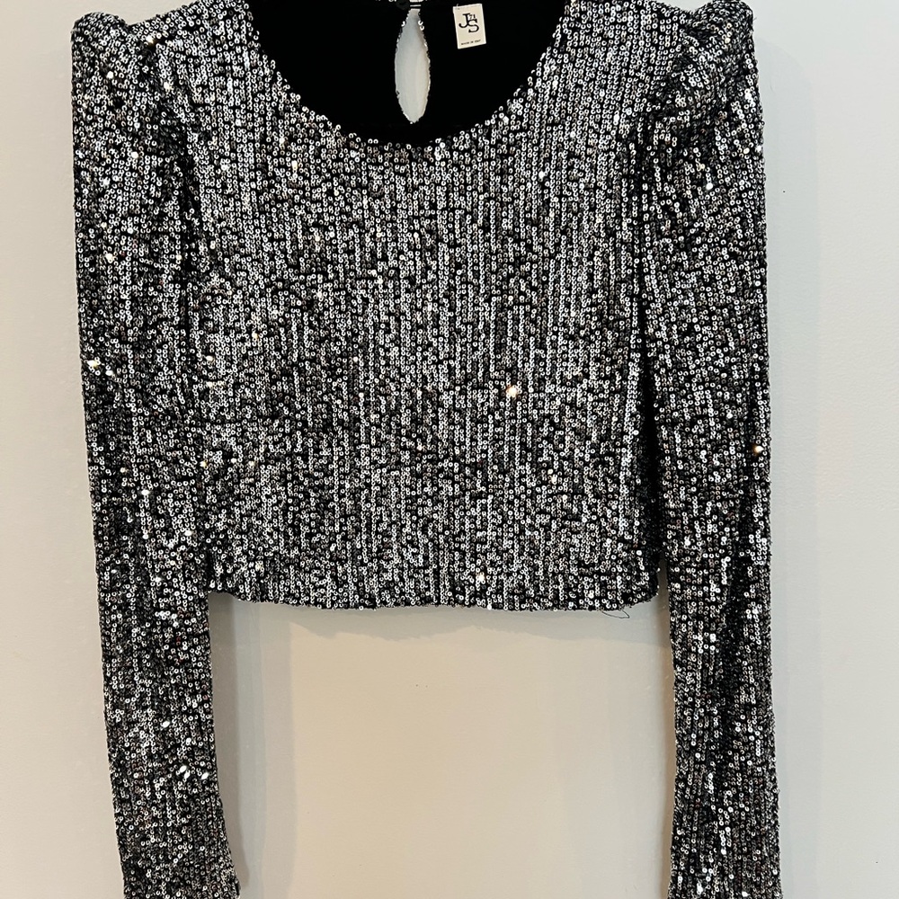 Sequin Black Long Sleeve Top